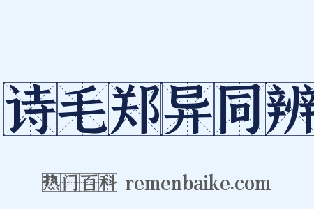 诗毛郑异同辨是什么意思的图片